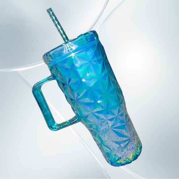 Mainstays Iridescent Blue 30oz Tumbler with Lid and Straw - Picture 1 of 3